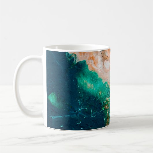 幻想的な色と絵を描抽象芸術 コーヒーマグカップ (左)