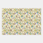 幻想的な色ドリームキャッチャーのパターン ラッピングペーパーシート (正面3)