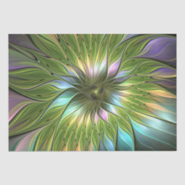 幻想的な色彩の花のフラクタルアート 薄葉紙