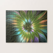 幻想的な色彩豊かな花のフラクタルアート ジグソーパズル (横)