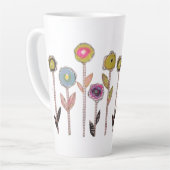 幻想的な花々 カフェラテマグ (左アングル)