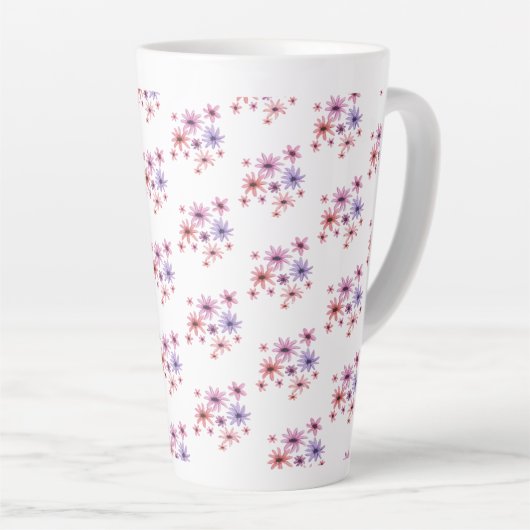 幻想的な花々 カフェラテマグ (右アングル)