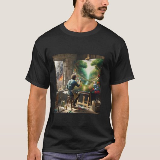 幻想的な花でいっぱいの園芸 Tシャツ (正面)