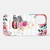 幻想的な花とキャラクターの猫のイチゴカップケーキ Case-Mate iPhoneケース (裏面 (横))