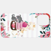 幻想的な花とキャラクターの猫のイチゴカップケーキ Case-Mate iPhoneケース (裏面 (横))