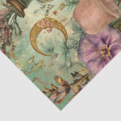 幻想的な花とゴシック・レイヴンのアートコラージュ 薄葉紙 (詳細)