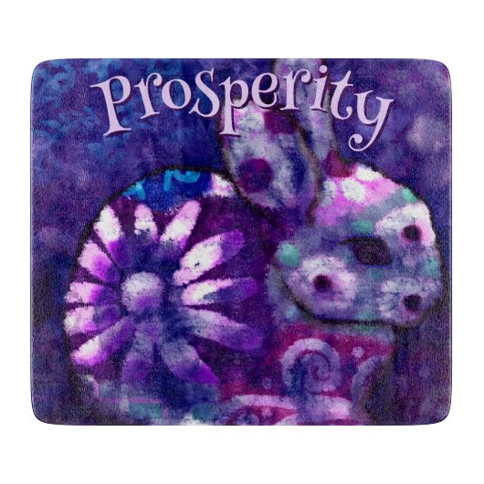 幻想的な花のウサギのラビットのオーダーメイド カッティングボード (正面)
