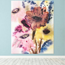 幻想的な花のオリジナル水彩画