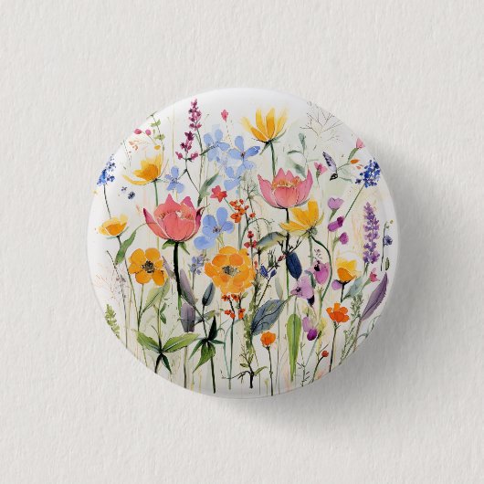幻想的な花のバッジ、ボタン、ピン 缶バッジ (正面)