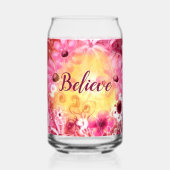 幻想的な花のボヘミアン・ボタニカル Believe アート ガラス缶 (裏面)