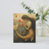 幻想的な花の人魚の女性 ポストカード (スタンド正面)