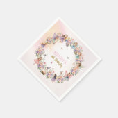 幻想的な花の妖精の庭 4歳の誕生日 スタンダードカクテルナプキン (角)
