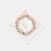 幻想的な花の妖精の庭 5歳の誕生日 スタンダードカクテルナプキン (角)