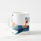 幻想的な花の庭の猫 コーヒーマグカップ (正面左)