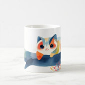 幻想的な花の庭の猫 コーヒーマグカップ (中央)