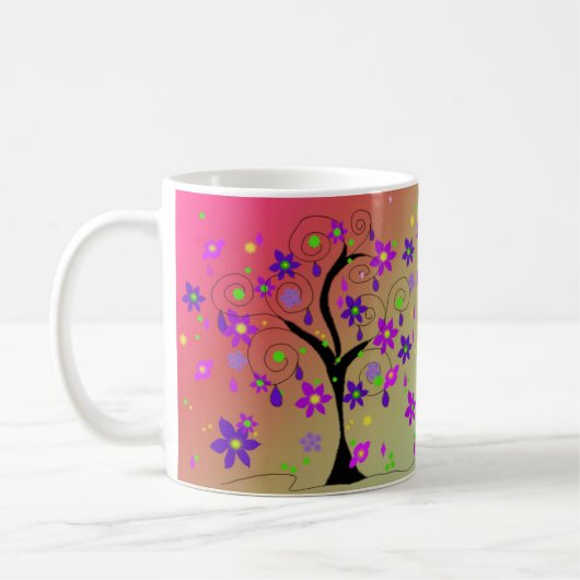 幻想的な花の木 コーヒーマグカップ (左)