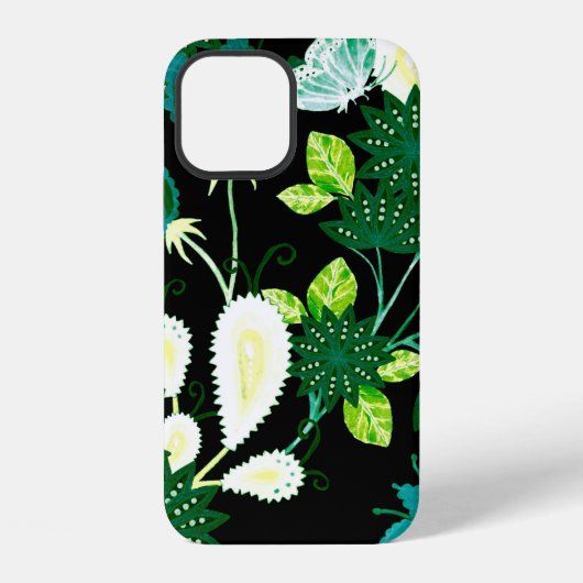 幻想的な花の水彩シームレスパターンa iPhoneケース (裏面)
