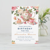 幻想的な花の紅茶パーティー・セレブレーション 招待状 (スタンド正面)
