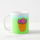 幻想的な花の鉢 コーヒーマグカップ (左)
