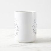幻想的な花の魂の引用線画 コーヒーマグカップ (中央)
