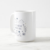幻想的な花の魂の引用線画 コーヒーマグカップ (正面左)