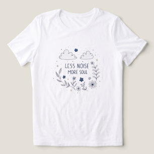 幻想的な花の魂の引用線画 トライブレンドTシャツ