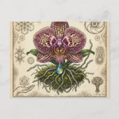 幻想的な花咲く島の山の芸術 案内ポストカード (裏面)