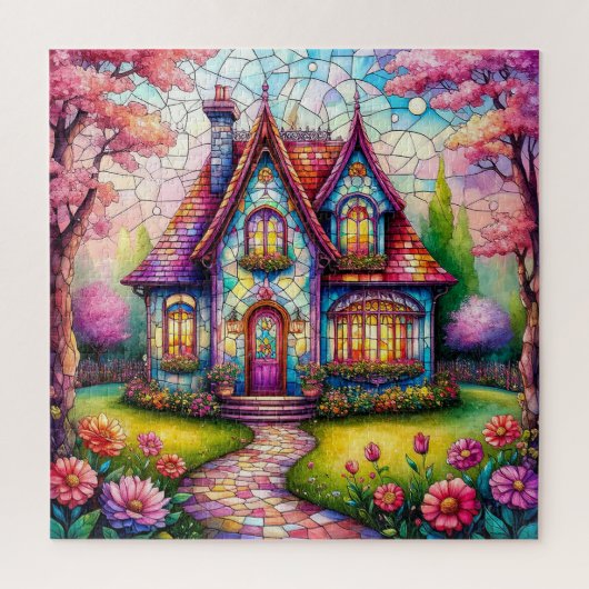 幻想的な花園の小屋 ジグソーパズル (縦)