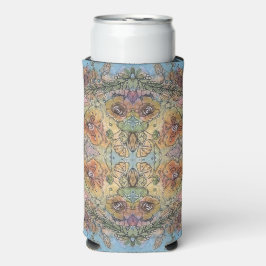幻想的な花園の水彩画  スリム缶クーラー