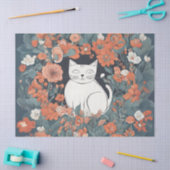 幻想的な花園の猫 薄葉紙 (クラフト)