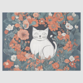 幻想的な花園の猫 薄葉紙