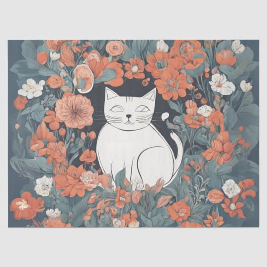 幻想的な花園の猫 薄葉紙 (正面)