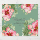 幻想的な花園パーティー ブライダルシャワー スパークリングワインラベル (シングルラベル)