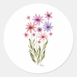 幻想的な花束の写真プリント ラウンドシール