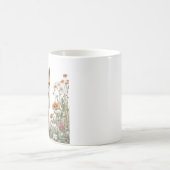 幻想的な花柄のキツネマグ コーヒーマグカップ (中央)