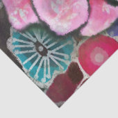 幻想的な花柄 ピンクのバラ アール・ヌーヴォー 植物画 薄葉紙 (詳細)