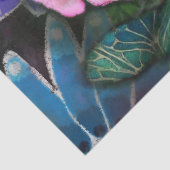 幻想的な花柄 ピンクのバラ アール・ヌーヴォー 植物画 薄葉紙 (詳細)