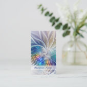 幻想的な花模様、カラフルな抽象的フラクトゥールフラワー 名刺 (スタンド正面)