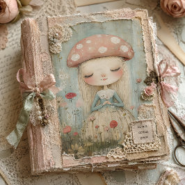 幻想的な花畑のキノコの妖精アート 薄葉紙