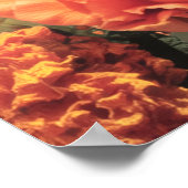 幻想的な花畑の宇宙飛行士 ポスター (角)