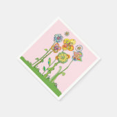 幻想的な花 スタンダードカクテルナプキン (角)