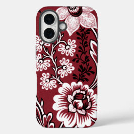 幻想的な花(ワインレッド) ファインアート iPhone 16ケース