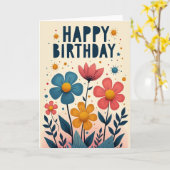 幻想的な花 誕生日カード カード (黄色い花)