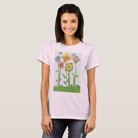 幻想的な花 Tシャツ (正面フル)