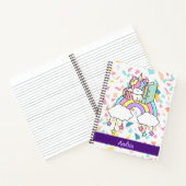 幻想的な虹のかわいいユニコーン ノートブック (内部)