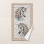 幻想的な虹のユニコーン バスタオルセット (ハンドタオル)