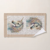 幻想的な虹のユニコーン バスタオルセット (ハンドタオル)