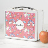 幻想的な虹の一角学校の誕生日パーティー メタルランチボックス (インサイチュ)