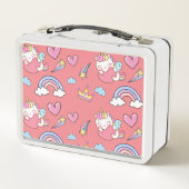 幻想的な虹の一角学校の誕生日パーティー メタルランチボックス (裏面)