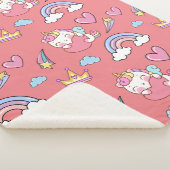 幻想的な虹の一角模様の誕生日パーティー シェルパブランケット (3/4)